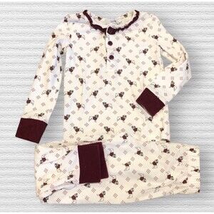 Ishtex Georgia Bulldogs Pajamas Set Kids 2T White Maroon Long Sleeve Dog Print